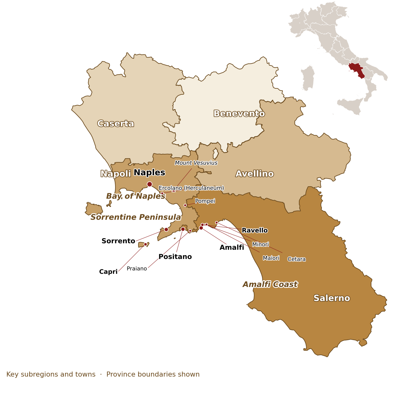 Amalfi Coast Naples Map Transparent