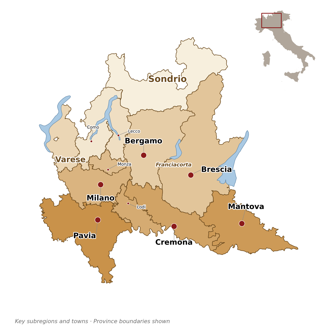 Milan Lombardy Map transparent