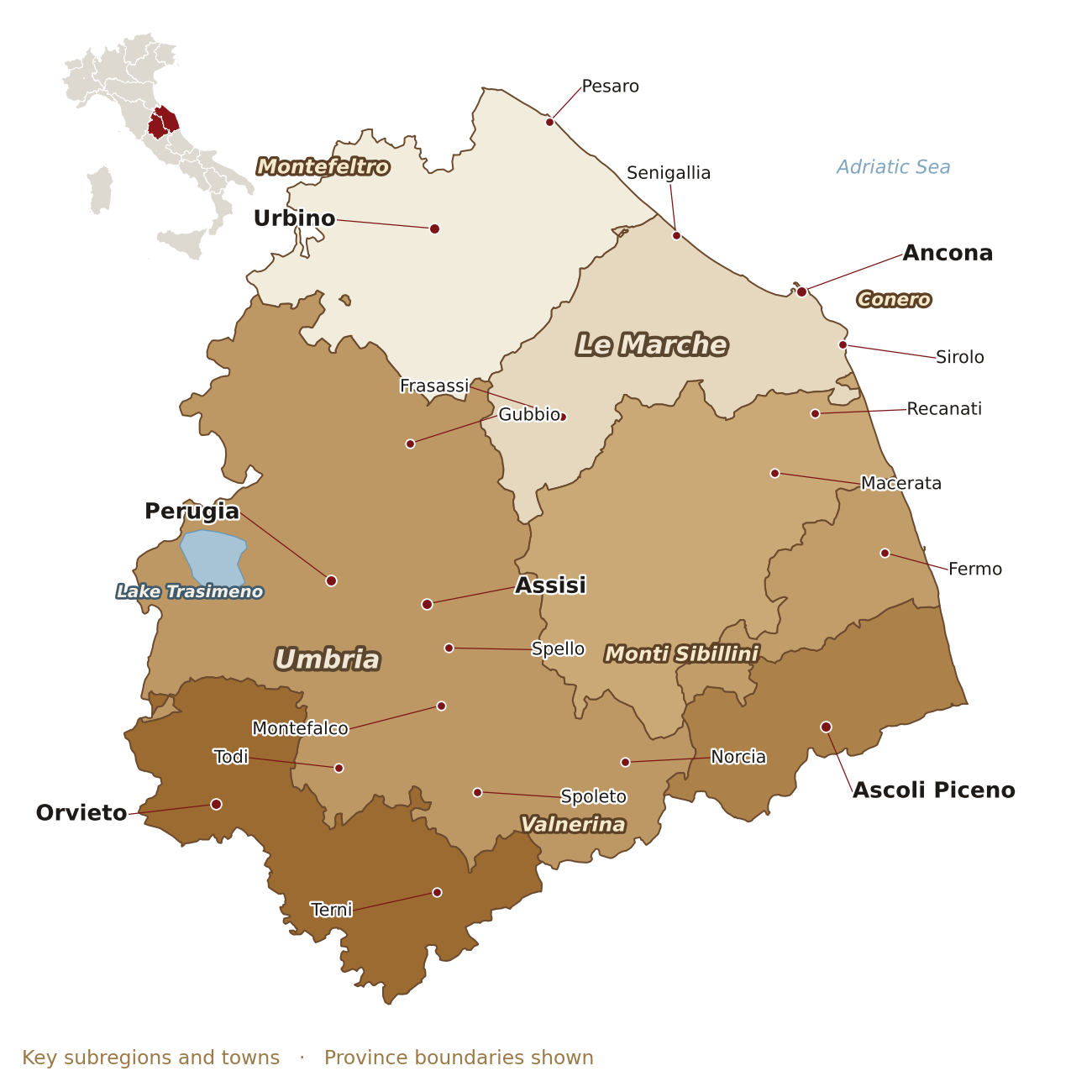 Umbria marche map transparent